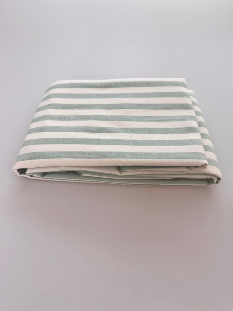 Striped linen tablecloth